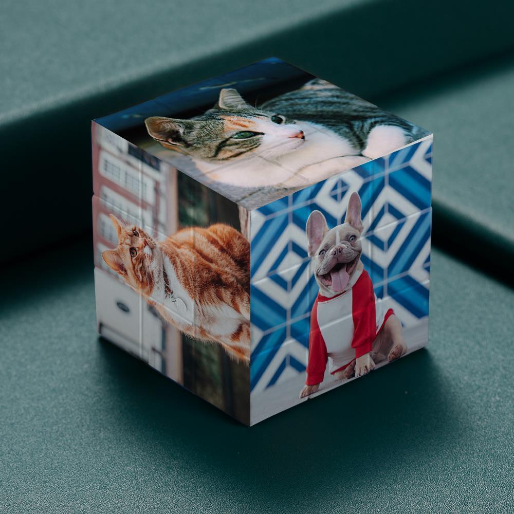 Cubo De Rubic De Multifoto Con Seis Imágenes Personalizadas