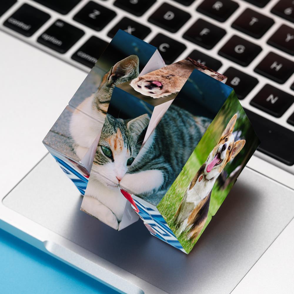 Cubo De Rubic De Multifoto Con Seis Imágenes Personalizadas