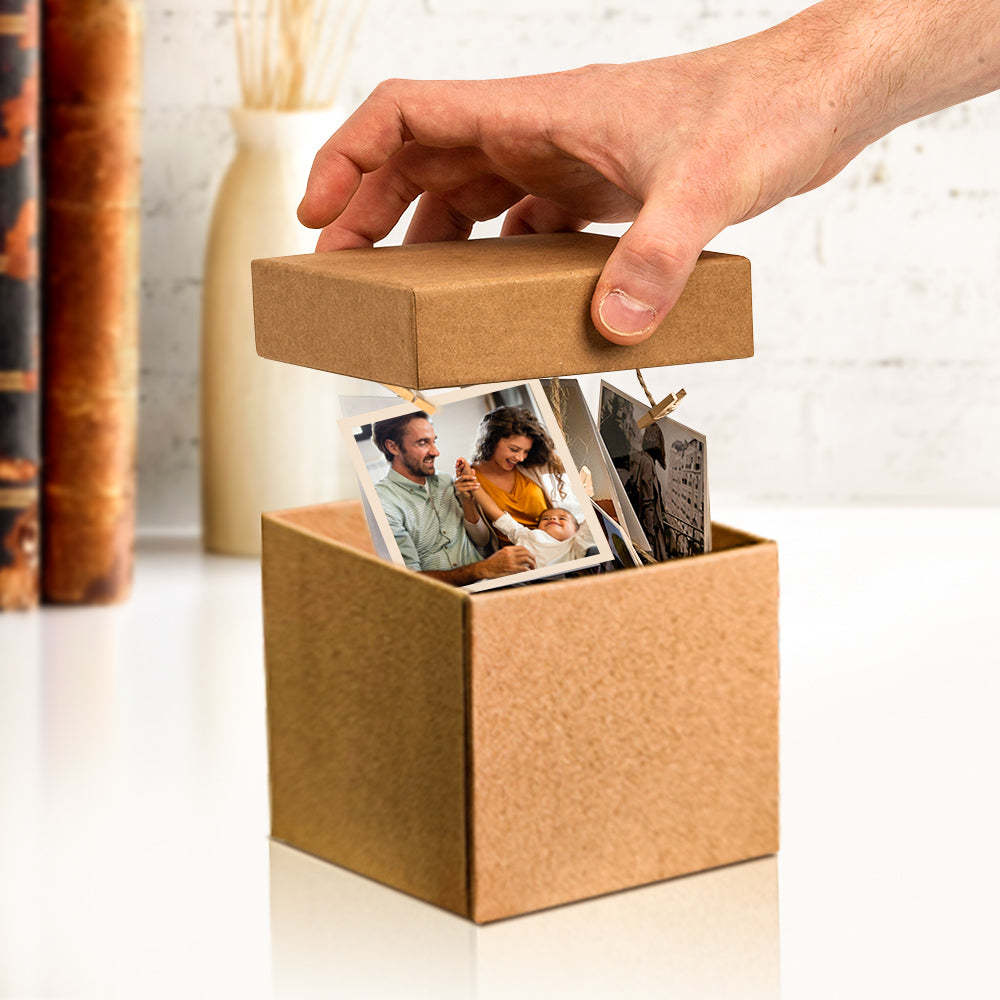 Regalo De Caja De Fotos Desplegable Personalizado Para La Familia - soufeeles