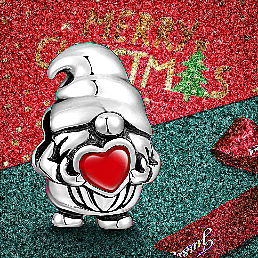 Christmas Charm Silver The Little Man with Love - soufeelus