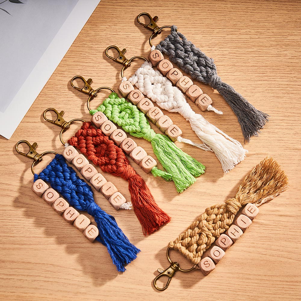 Regalos De Boda De Cuentas De Tejido Creativo Colgante Grabado Personalizado - soufeeles