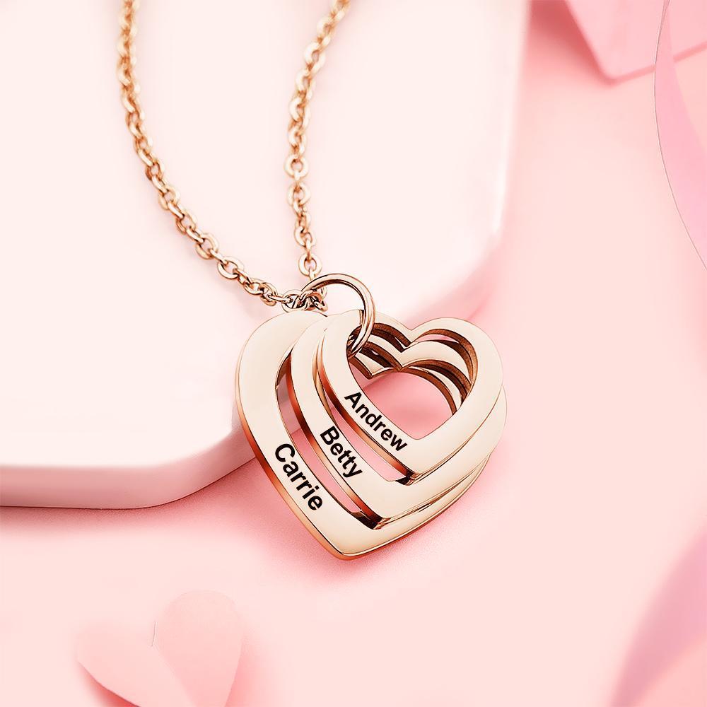 Collar Grabado Personalizado Collar De Disco Regalos De Color Oro Rosa En Forma De Corazón Para Ella