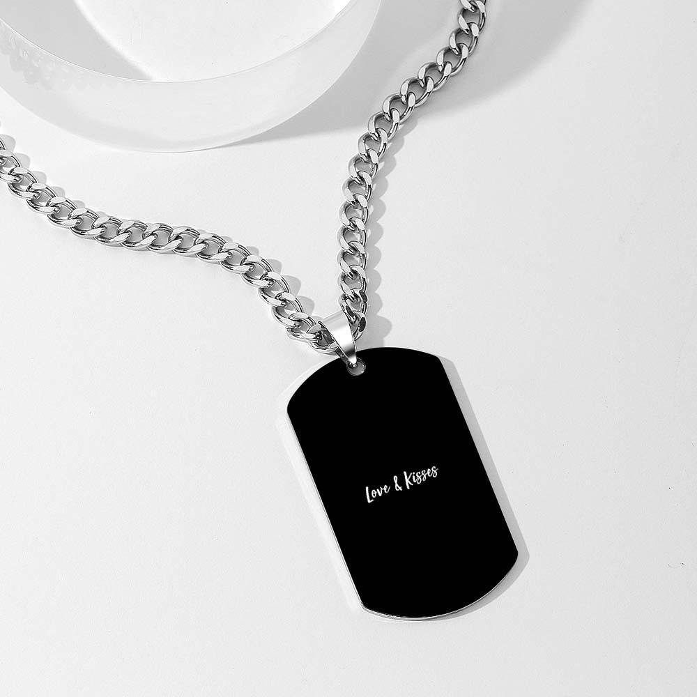 Collar Para Hombre Collar Grabado Foto Música Código Collar Estilo Opcional Regalos Para Él - soufeeles