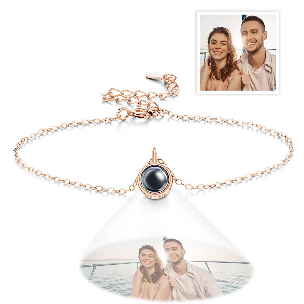 Pulsera De Proyección De Fotos Personalizada Pulsera De Plata S925 Personalizada Regalo Para Mujer - soufeeles