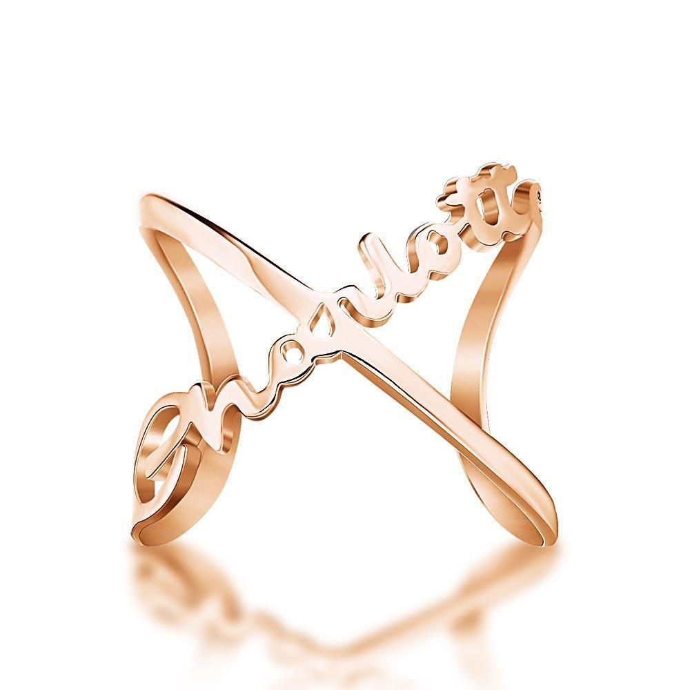 Anillos con Nombre Anillos con Nombre Infinito Chapado en Oro de 14 K Plata 1-6 Nombres Diseño único