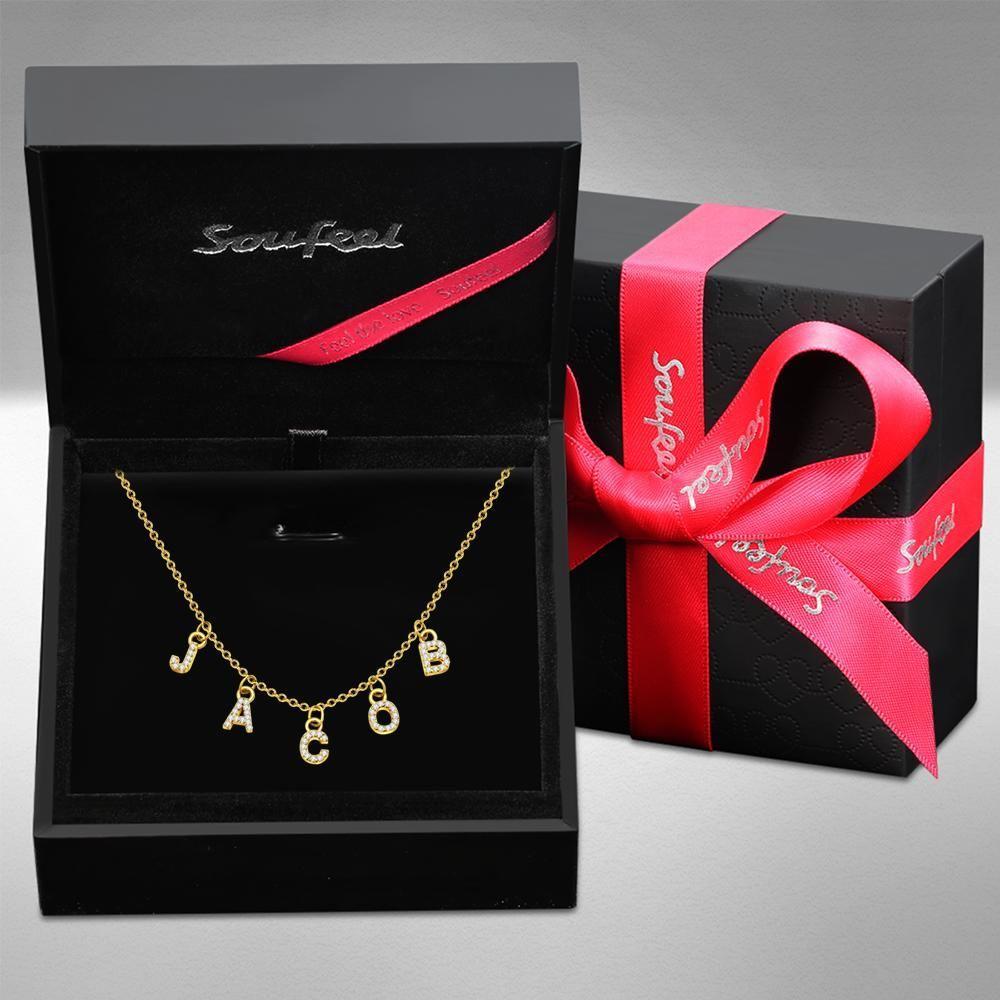 Collar con inicial personalizada, collar con nombre, regalos para ella, collar con letra de regalo, plata chapada en oro de 14 quilates