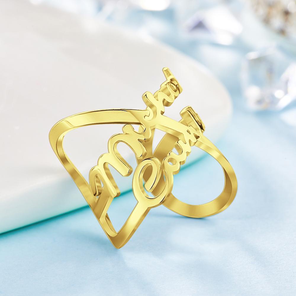 Anillos con Nombre Anillos con Nombre Infinito Regalos de Pareja Conmemorativos Chapado en Oro de 14k Plata 1-6 Nombres
