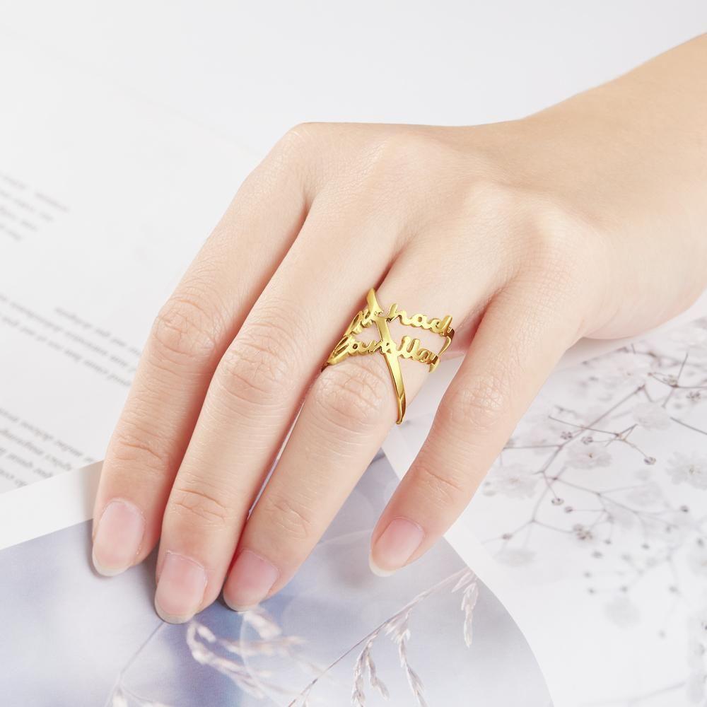 Anillos con Nombre Anillos con Nombre Infinito Regalos de Pareja Conmemorativos Chapado en Oro de 14k Plata 1-6 Nombres