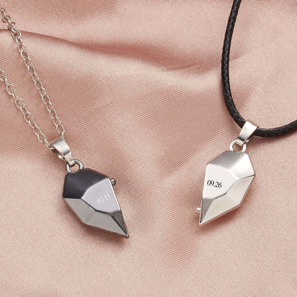 Collares Magnéticos Con Colgante De Dos Almas Y Un Corazón Personalizados Para Collar De Pareja, Regalos De Aniversario - soufeeles