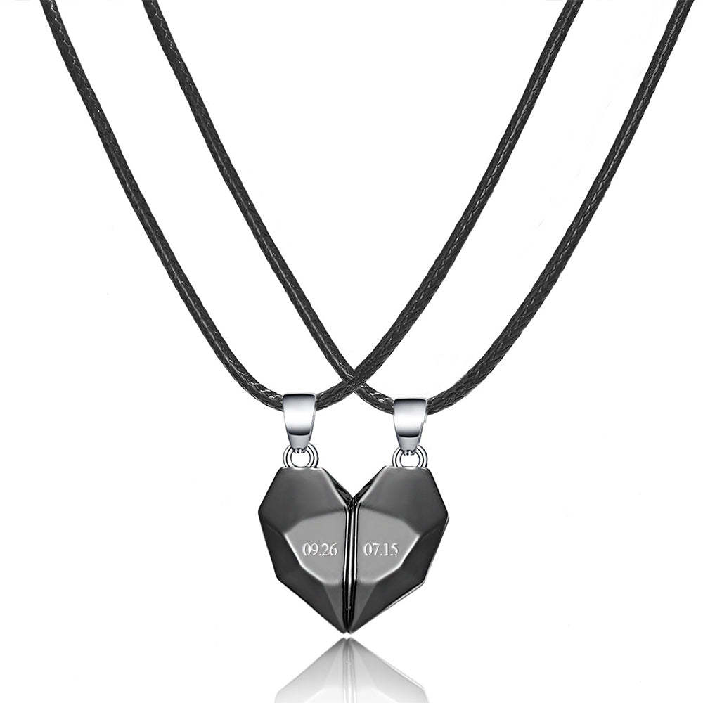 Collares Magnéticos Con Colgante De Dos Almas Y Un Corazón Personalizados Para Collar De Pareja, Regalos De Aniversario - soufeeles