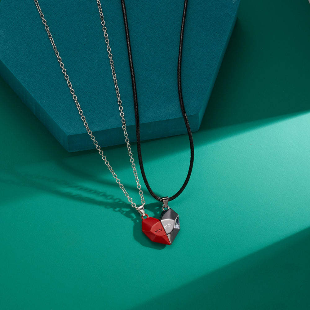 Collares Magnéticos Con Colgante De Dos Almas Y Un Corazón Personalizados Para Collar De Pareja, Regalos De Aniversario - soufeeles