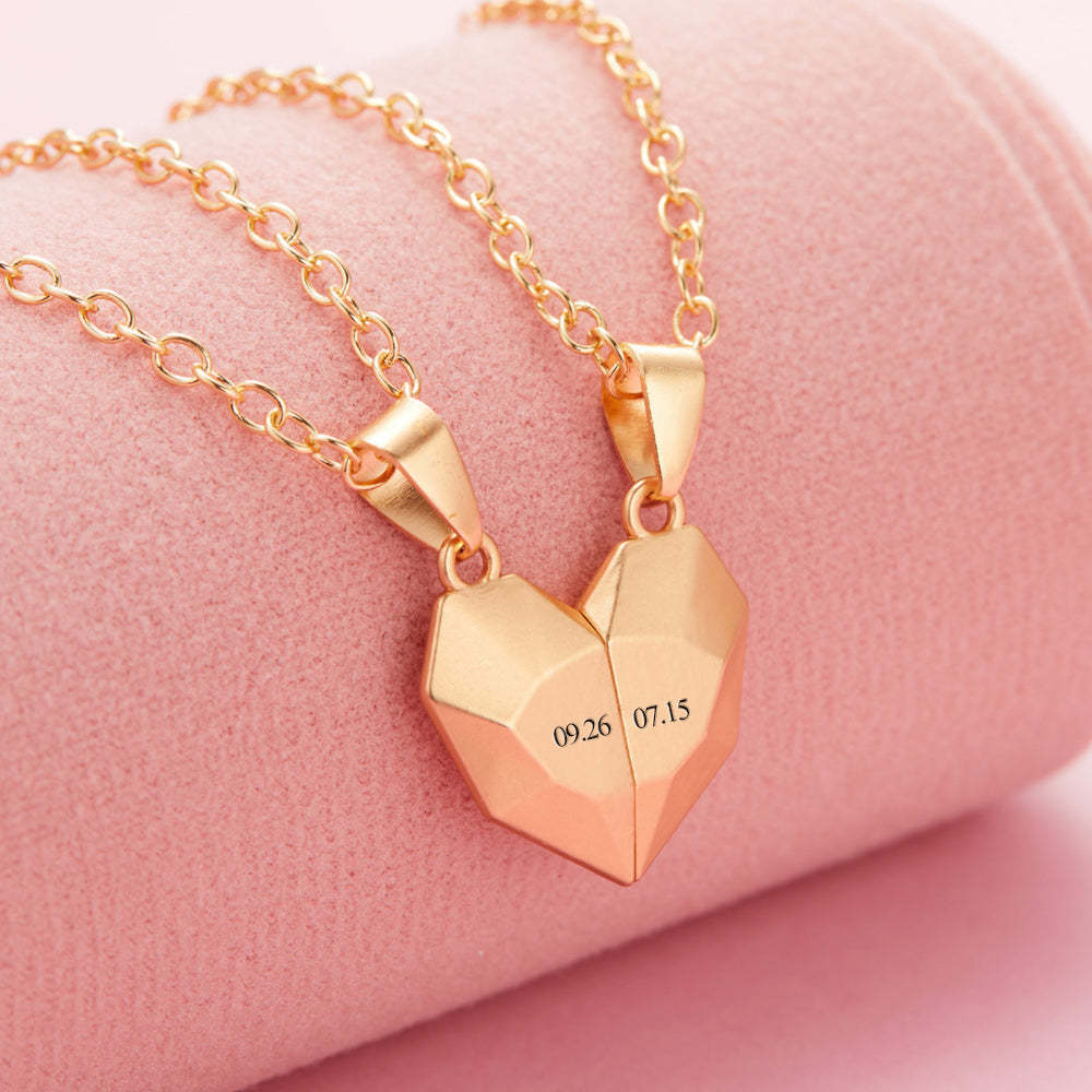 Collares Magnéticos Con Colgante De Dos Almas Y Un Corazón Personalizados Para Collar De Pareja, Regalos De Aniversario - soufeeles