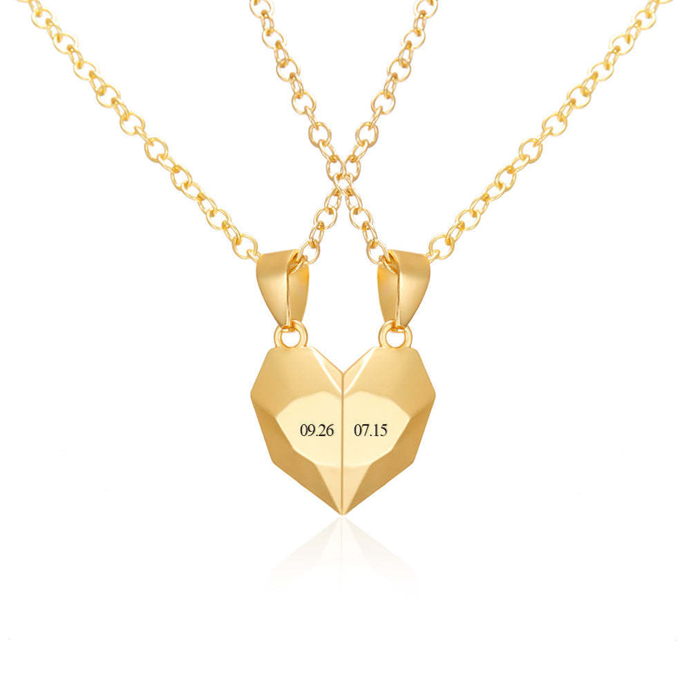 Collares Magnéticos Con Colgante De Dos Almas Y Un Corazón Personalizados Para Collar De Pareja, Regalos De Aniversario - soufeeles