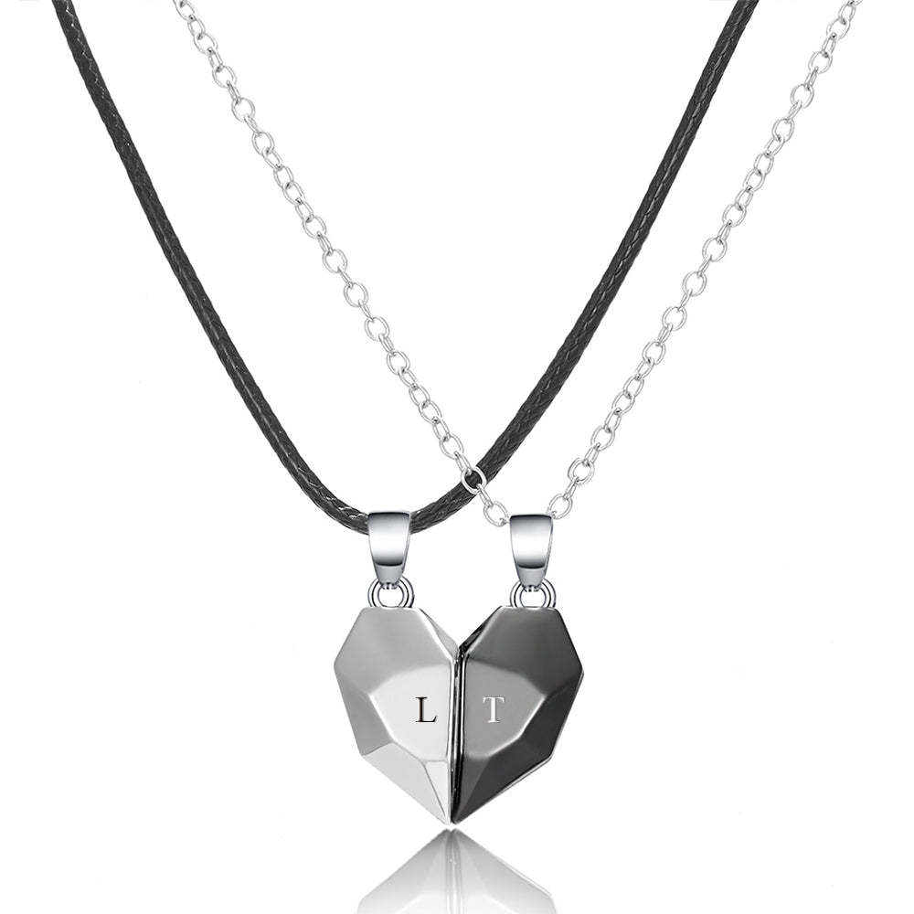 Collares Con Colgante De Dos Almas Y Un Corazón Personalizados Para Pareja, Collar Magnético De Piedra De Los Deseos Para Parejas, Regalos - soufeeles