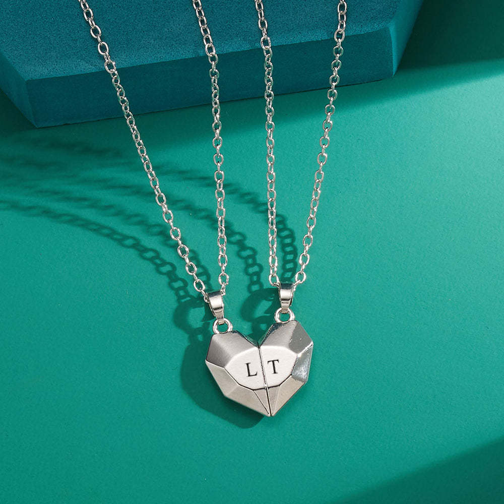 Collares Con Colgante De Dos Almas Y Un Corazón Personalizados Para Pareja, Collar Magnético De Piedra De Los Deseos Para Parejas, Regalos - soufeeles