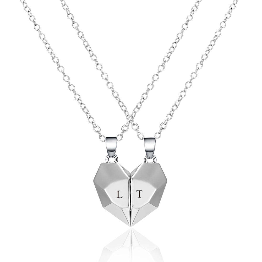 Collares Con Colgante De Dos Almas Y Un Corazón Personalizados Para Pareja, Collar Magnético De Piedra De Los Deseos Para Parejas, Regalos - soufeeles