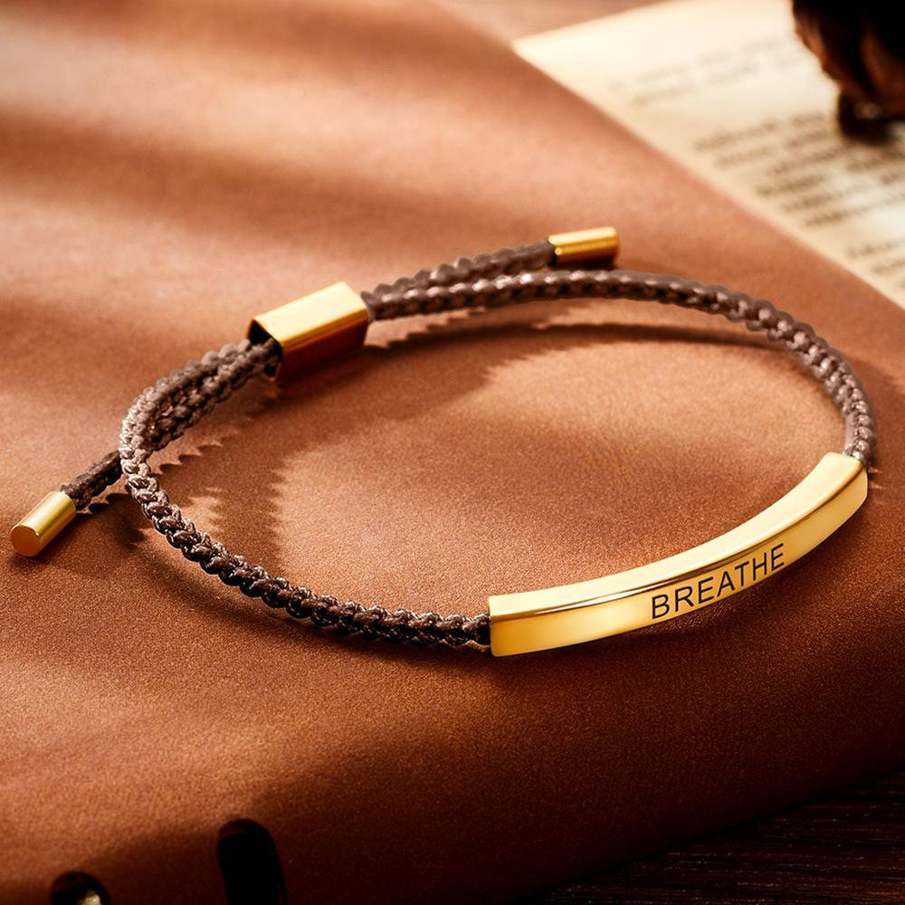 Regalo Personalizado De Pulsera De Cuerda Trenzada De Vela Para Aniversario