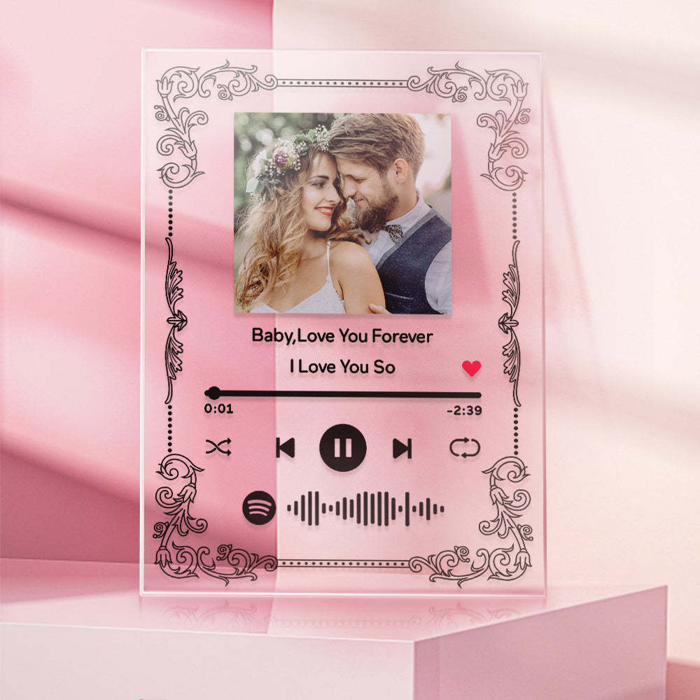 Llavero De Código De Spotify Personalizado Placa De Tablero De Música De Acrílico Regalo De Foto De Pareja - soufeeles