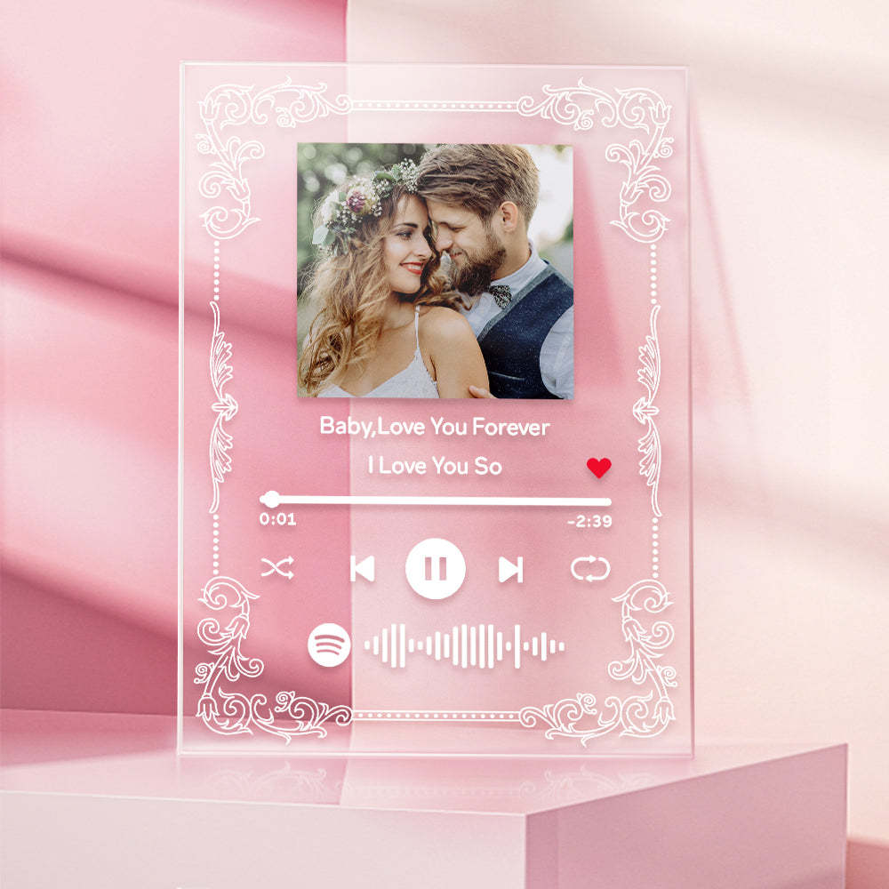 Llavero De Código De Spotify Personalizado Placa De Tablero De Música De Acrílico Regalo De Foto De Pareja - soufeeles