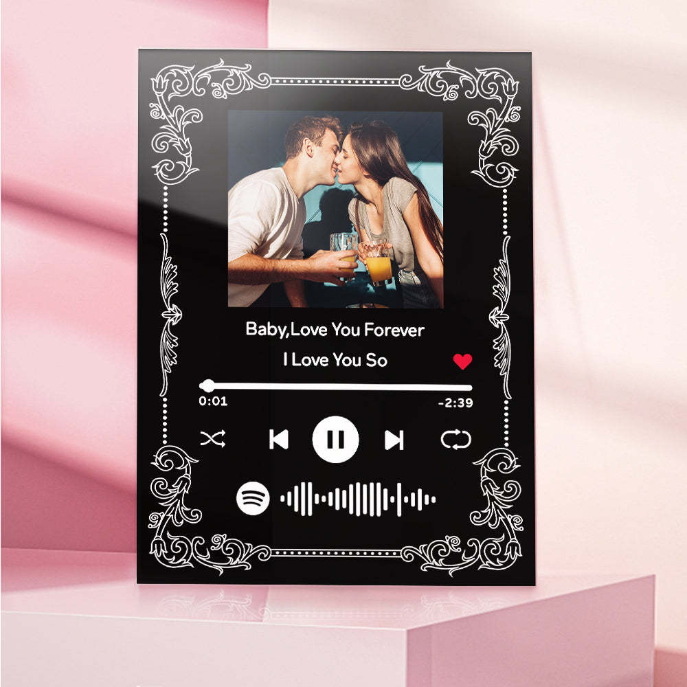 Llavero De Código De Spotify Personalizado Placa De Tablero De Música De Acrílico Regalo De Foto De Pareja - soufeeles