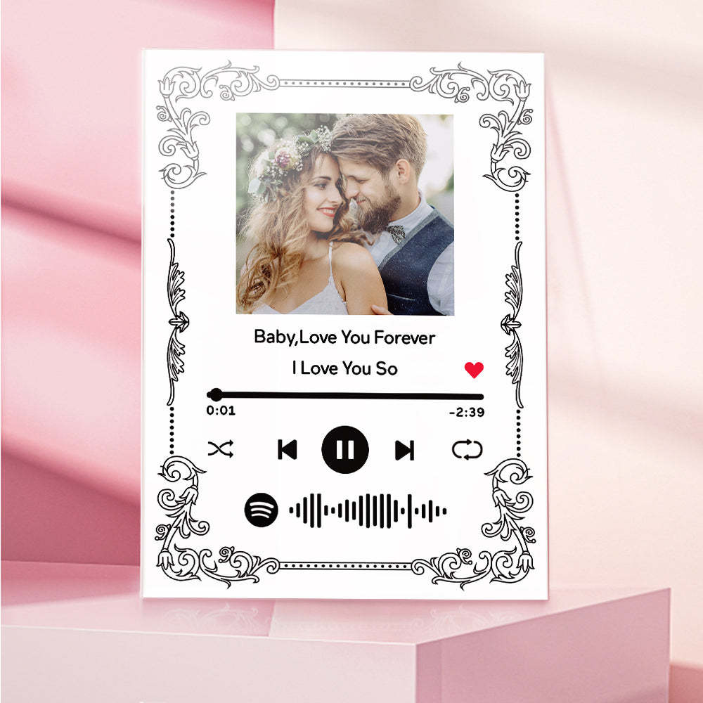 Llavero De Código De Spotify Personalizado Placa De Tablero De Música De Acrílico Regalo De Foto De Pareja - soufeeles