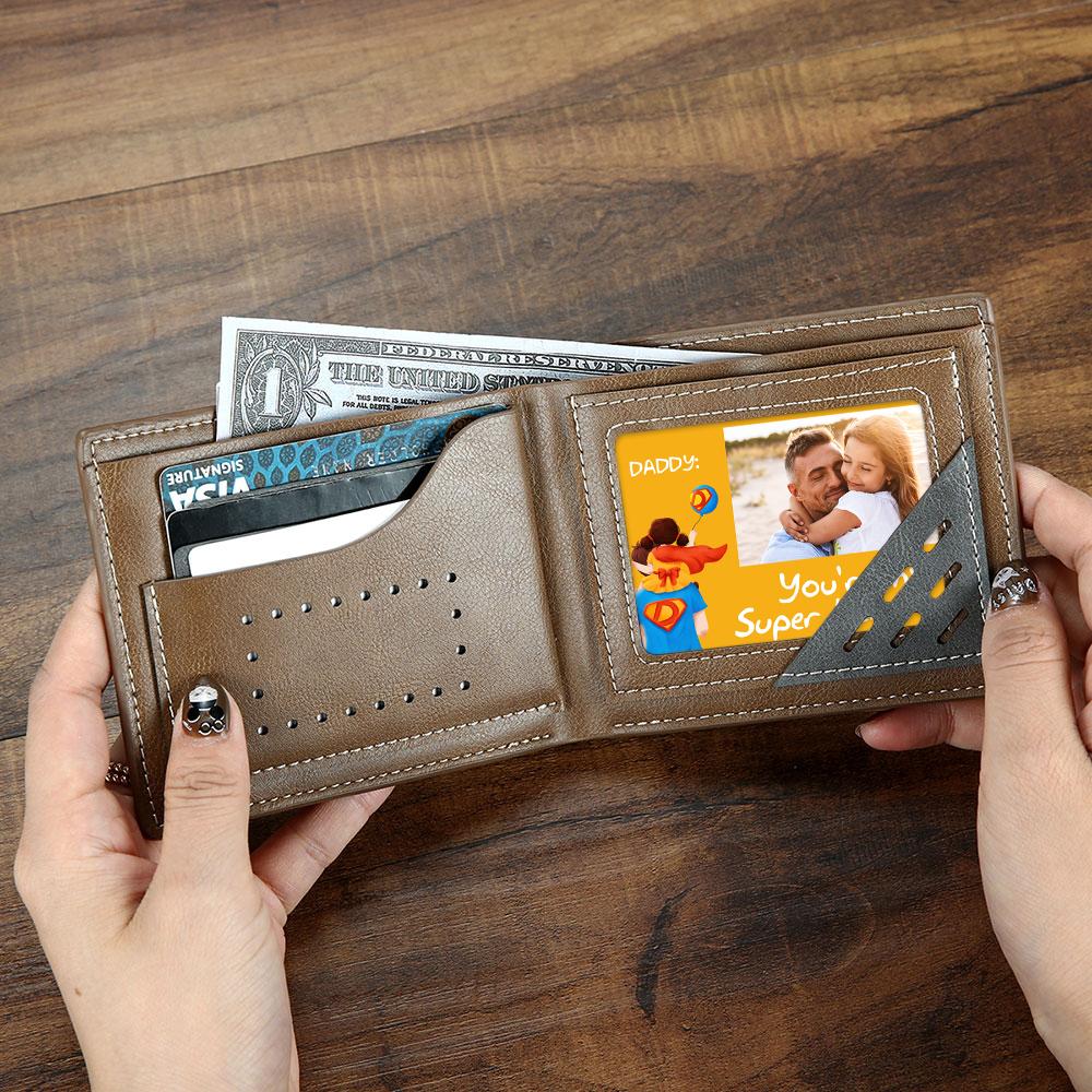 Tarjeta De Inserción De Billetera Con Foto Personalizada Tarjeta De Papá De Superhéroe