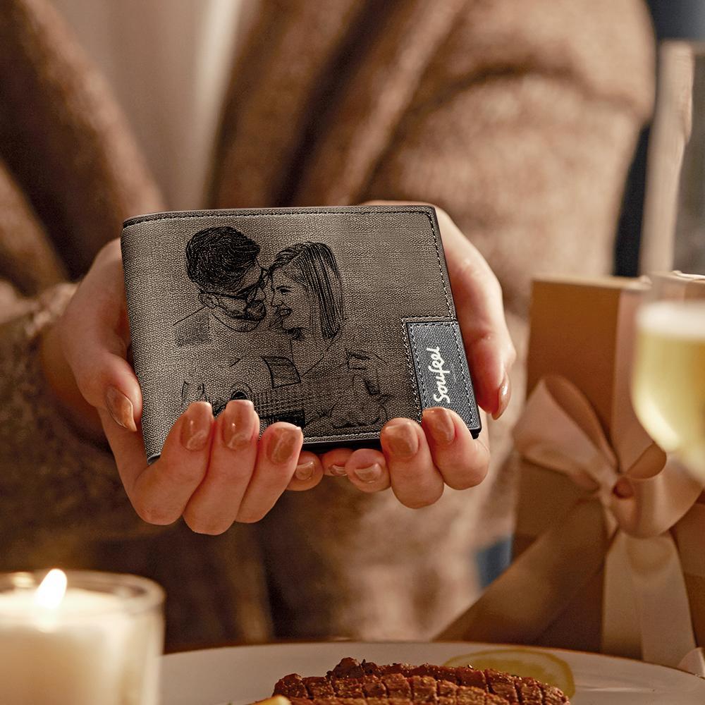 Cartera De Fotos Personalizada Con Grabado En La Cartera Del Marido Regalos De Aniversario