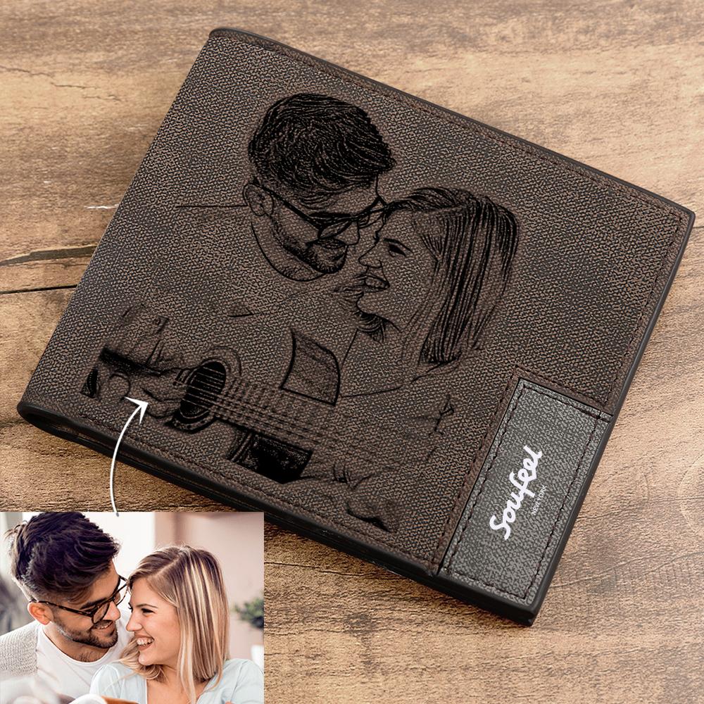 Cartera Para Hombre, Cartera Personalizada, Cartera Con Foto Con Regalo Grabado Para Hombre