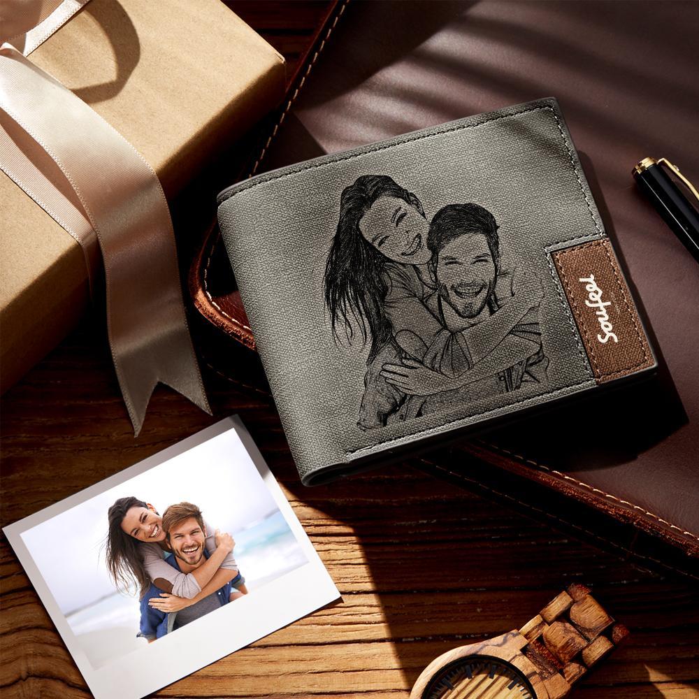 Cartera Con Código De Spotify Escaneable Cartera Con Foto Grabada Cartera De Música Personalizada Regalo Conmemorativo