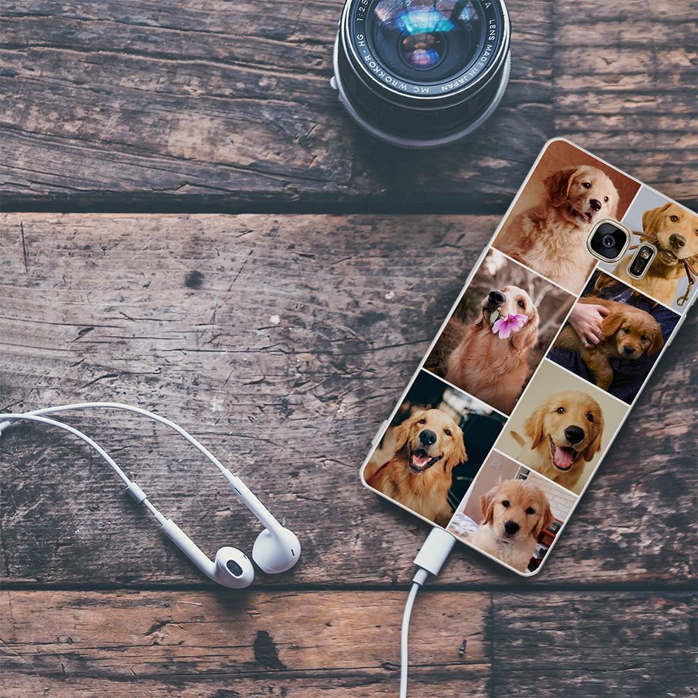 Funda Protectora para Teléfono con Collage de Fotos Personalizado, 7 Imágenes, Carcasa Blanda Mate - Samsung S7