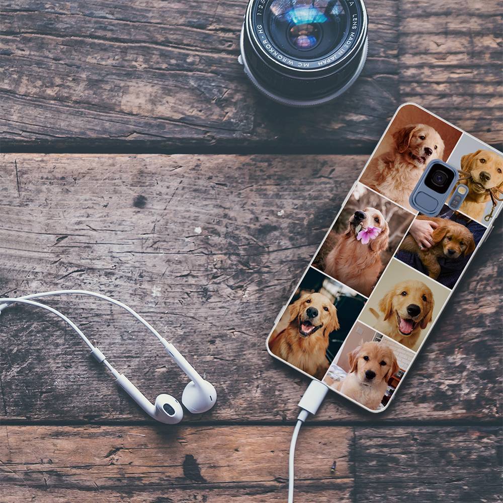 Funda Protectora para Teléfono con Collage de Fotos Personalizado, 7 Imágenes, Carcasa Blanda Mate - Samsung S9