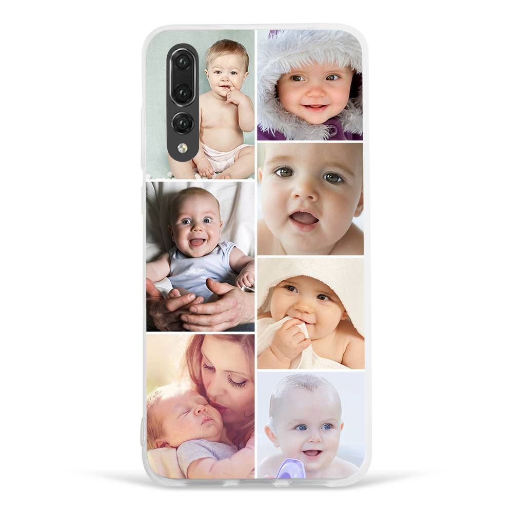 Funda Protectora para Teléfono con Collage de Fotos Personalizado, 7 Imágenes, Carcasa Blanda Mate - Huawei Mate 20 Pro