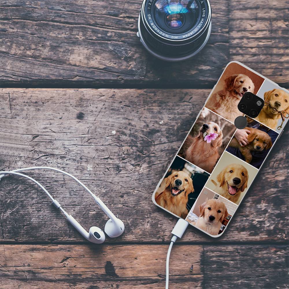 Funda Protectora para Teléfono con Collage de Fotos Personalizado, 7 Imágenes, Carcasa Blanda Mate - Huawei Mate 20 Pro