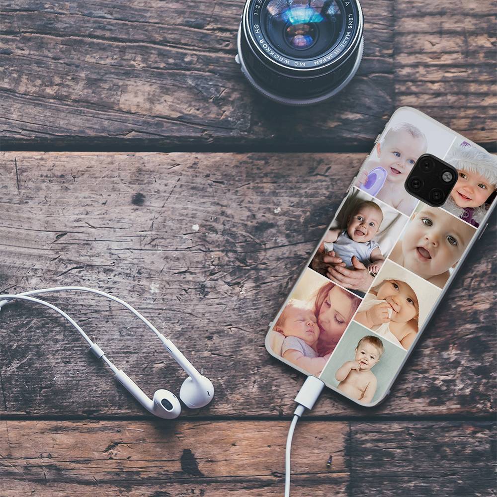 Funda Protectora para Teléfono con Collage de Fotos Personalizado, 7 Imágenes, Carcasa Blanda Mate - Huawei Mate 20 Pro