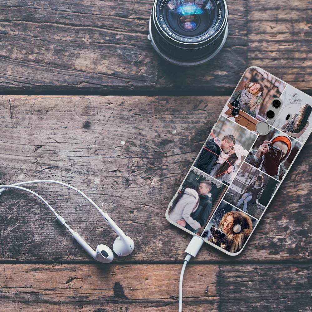 Funda Protectora para Teléfono con Collage de Fotos Personalizado, 7 Imágenes, Carcasa Blanda Mate - Huawei Mate 10 Pro