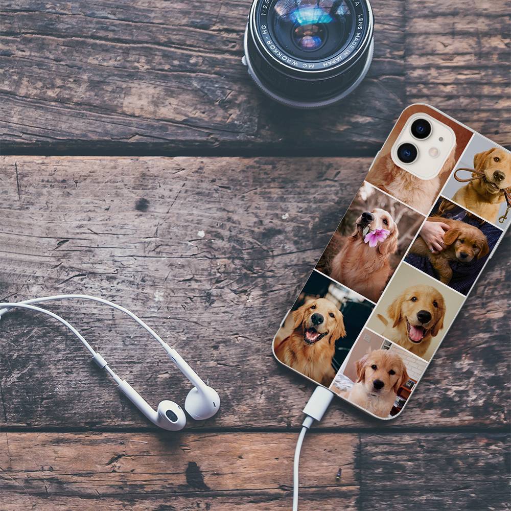 Funda Protectora para Teléfono con Collage de Fotos Personalizado 7 Imágenes Cáscara Blanda Matte - Iphone 11