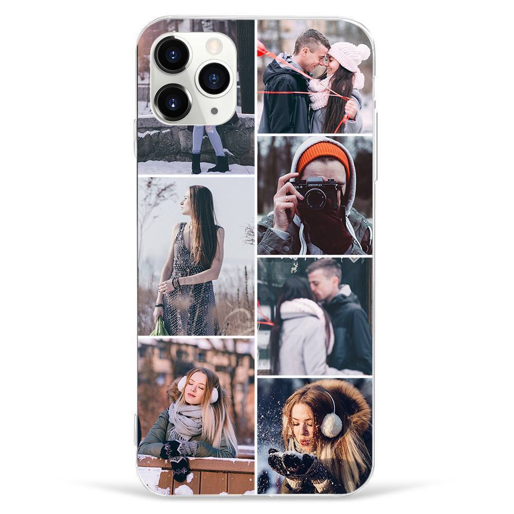 Funda Protectora para Teléfono con Collage de Fotos Personalizado 7 Imágenes Cáscara Blanda Matte - Iphone 11