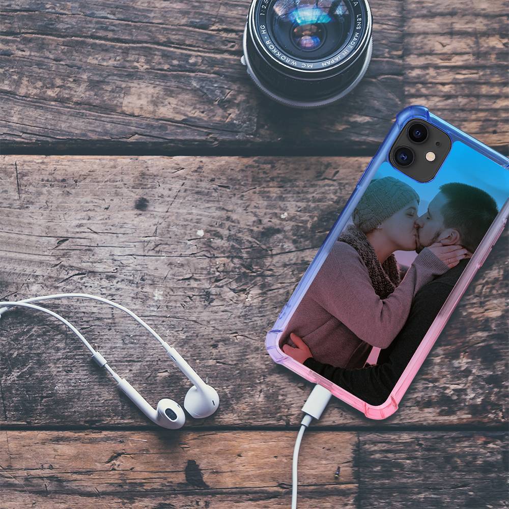 Personalizada Funda Case para Teléfono con Foto Degradada Azul y Rosa  - Funda Case para iphone