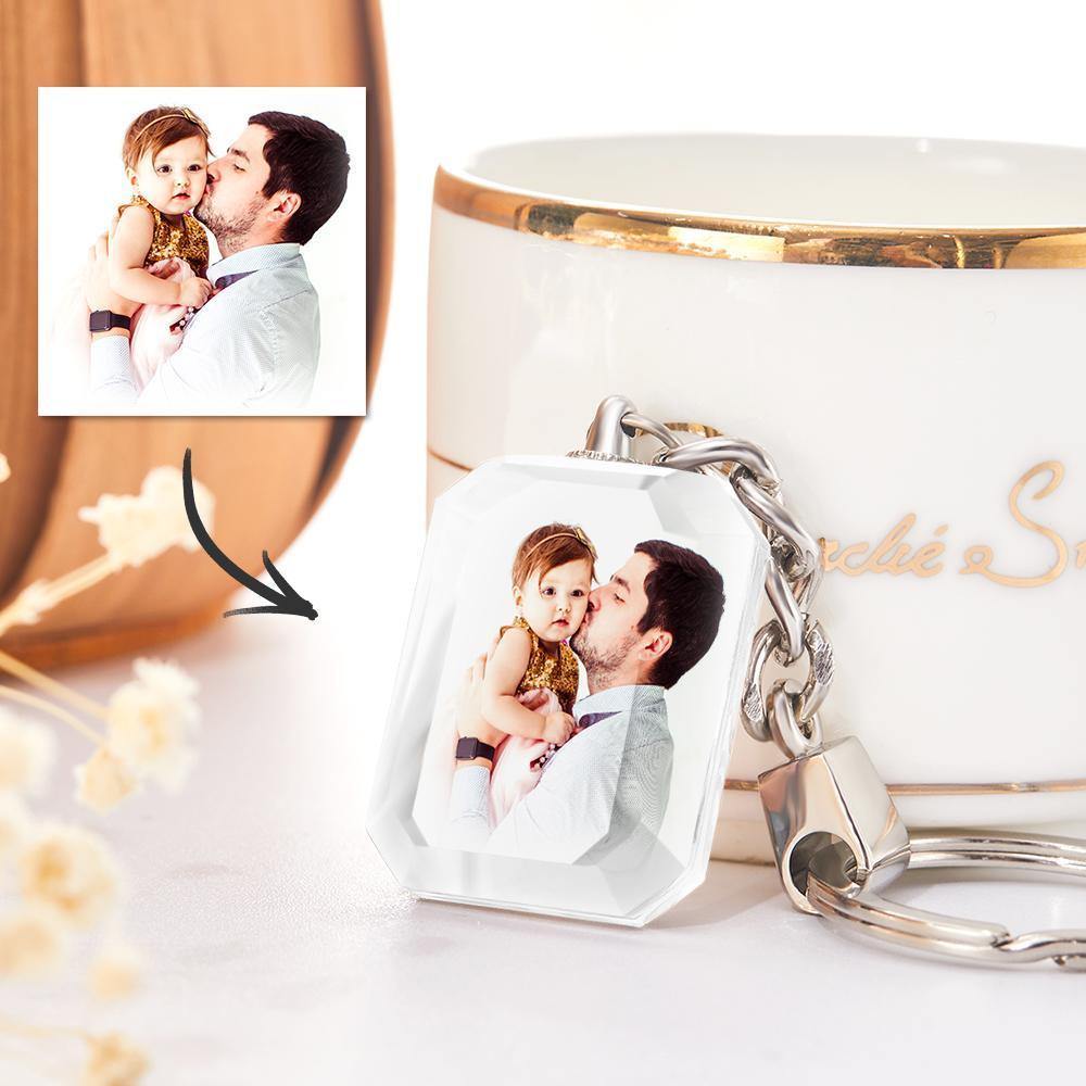 Llavero Personalizado Con Foto Llavero De Cristal Para Padre - soufeeles