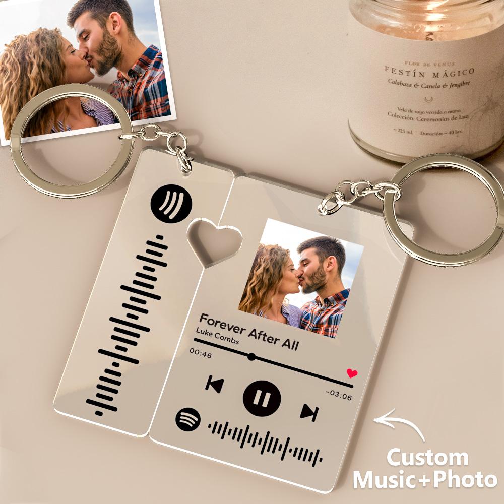 Llavero Personalizado De Spotify Con Imagen Personalizada Escaneable Spotify Música Canción Código Llavero Para Parejas Amante Novio Regalo - soufeeles