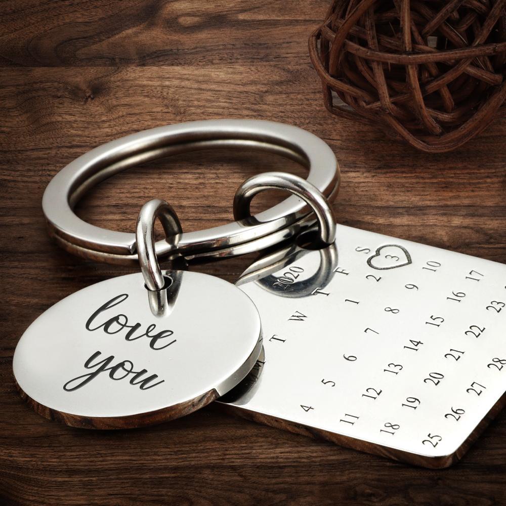 Llavero De Calendario Personalizado, Llavero De Fecha, Aniversario, Novio, Novia, Marido, Esposa, Relaciones, Boda