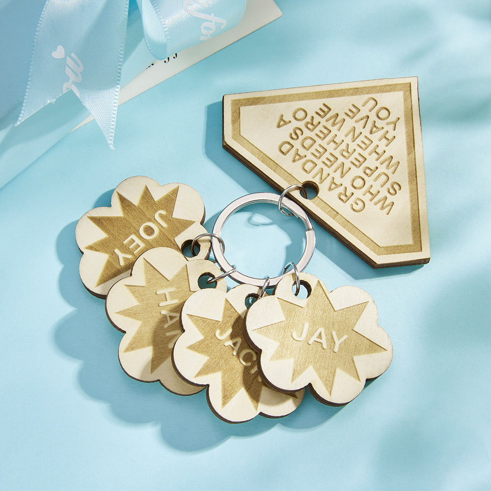 Llavero Grabado Personalizado Nombre Personalizado Diamante Regalos Familiares - soufeeles