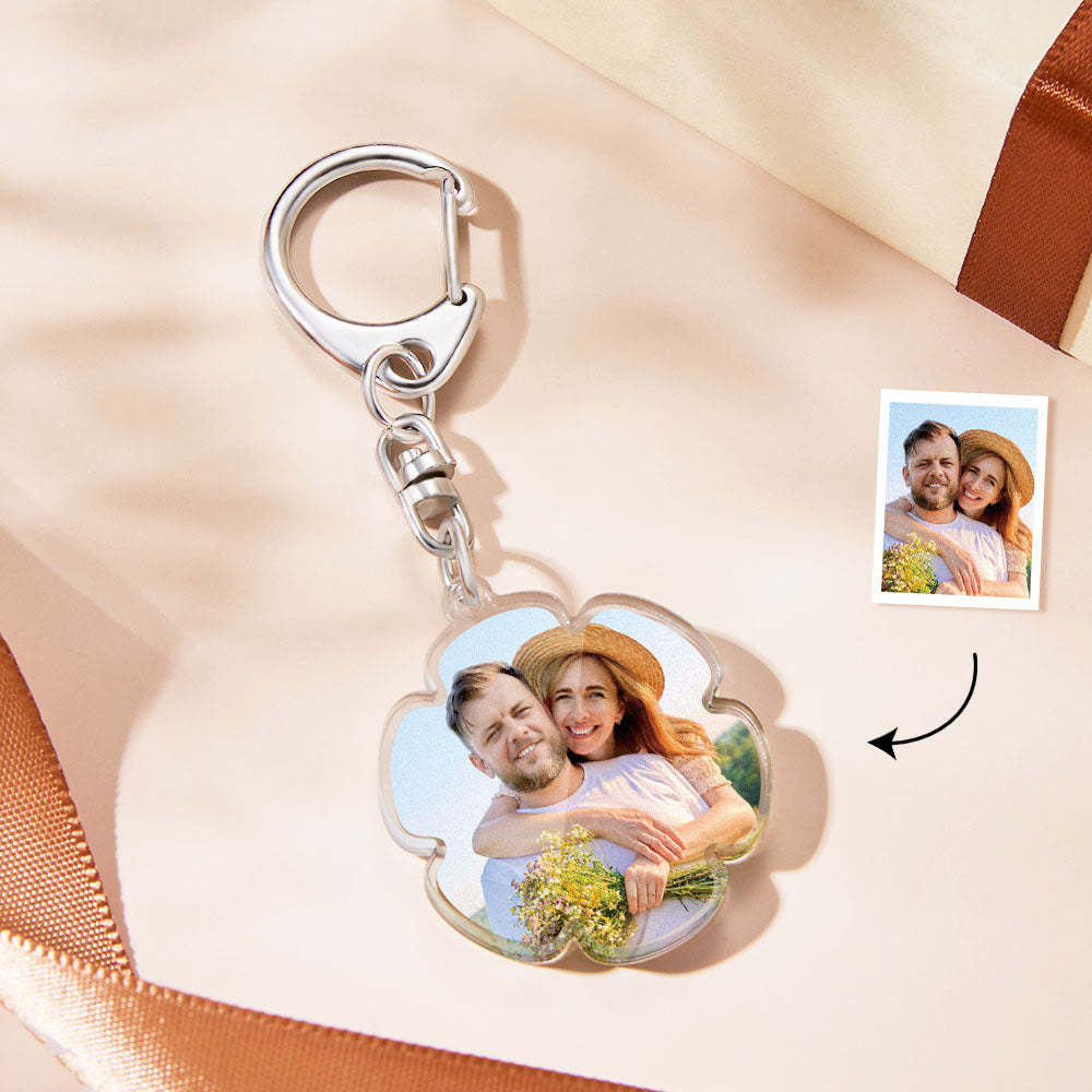 Foto Personalizada Llavero En Forma De Flor Pétalo Personalizado Acrílico Colgante Regalos Para Niñas - soufeeles