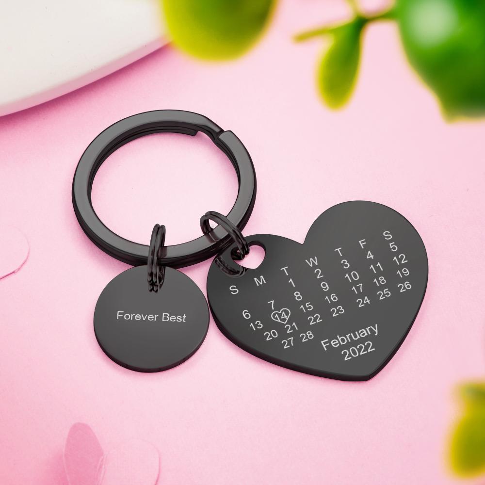 Llavero Personalizado Con Foto De Calendario, Llavero Personalizado Con Imagen Grabada, Llavero De Texto Para Hombres Y Mujeres - soufeeles