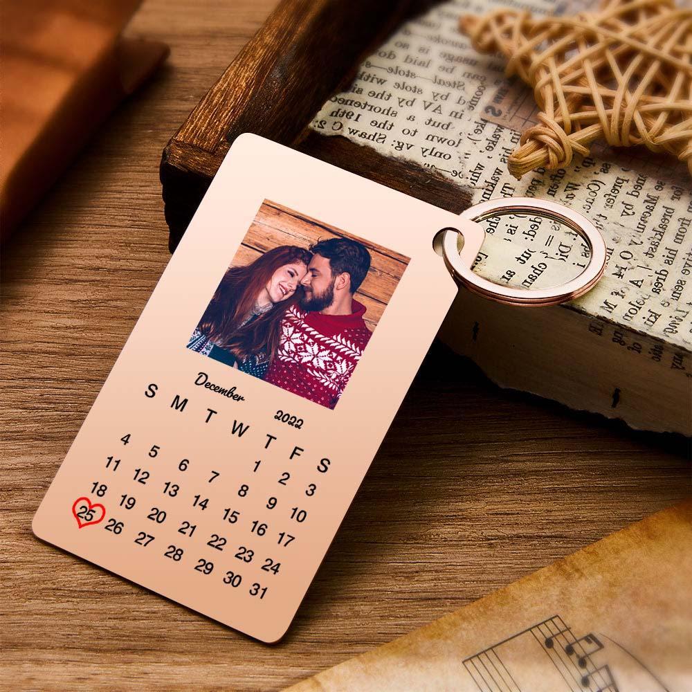 Llavero Con Foto Personalizada Llavero Con Calendario Llavero Personalizado Regalo De Aniversario De Boda - soufeeles