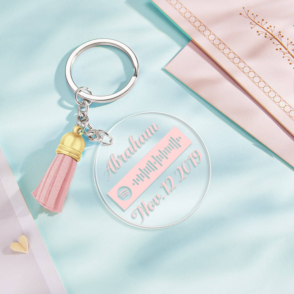 Llavero Con Código De Spotify Grabado Personalizado Llavero Con Colgante De Color Personalizado Regalos Románticos Para Ella - soufeeles