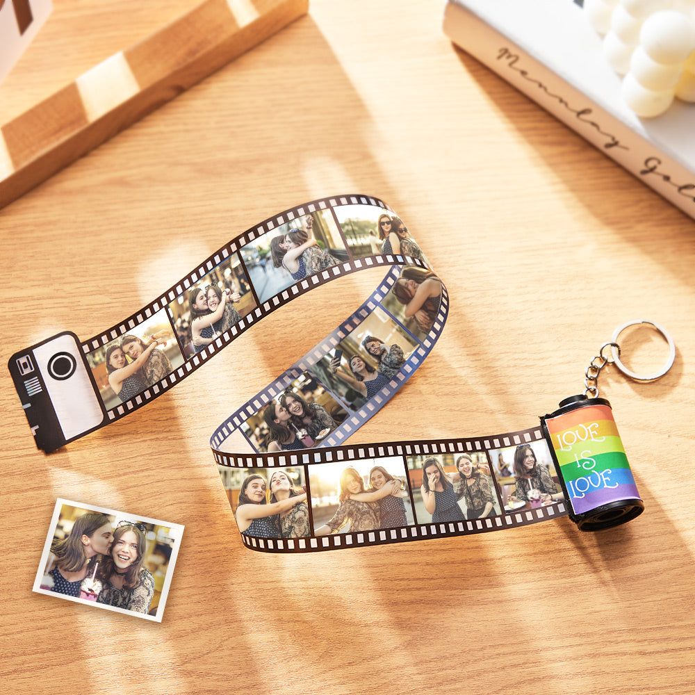 Llavero De Rollo De Película De Arcoíris Personalizado, Llavero De Rollo Multifoto Personalizado, Regalo Para Lgbt - soufeeles