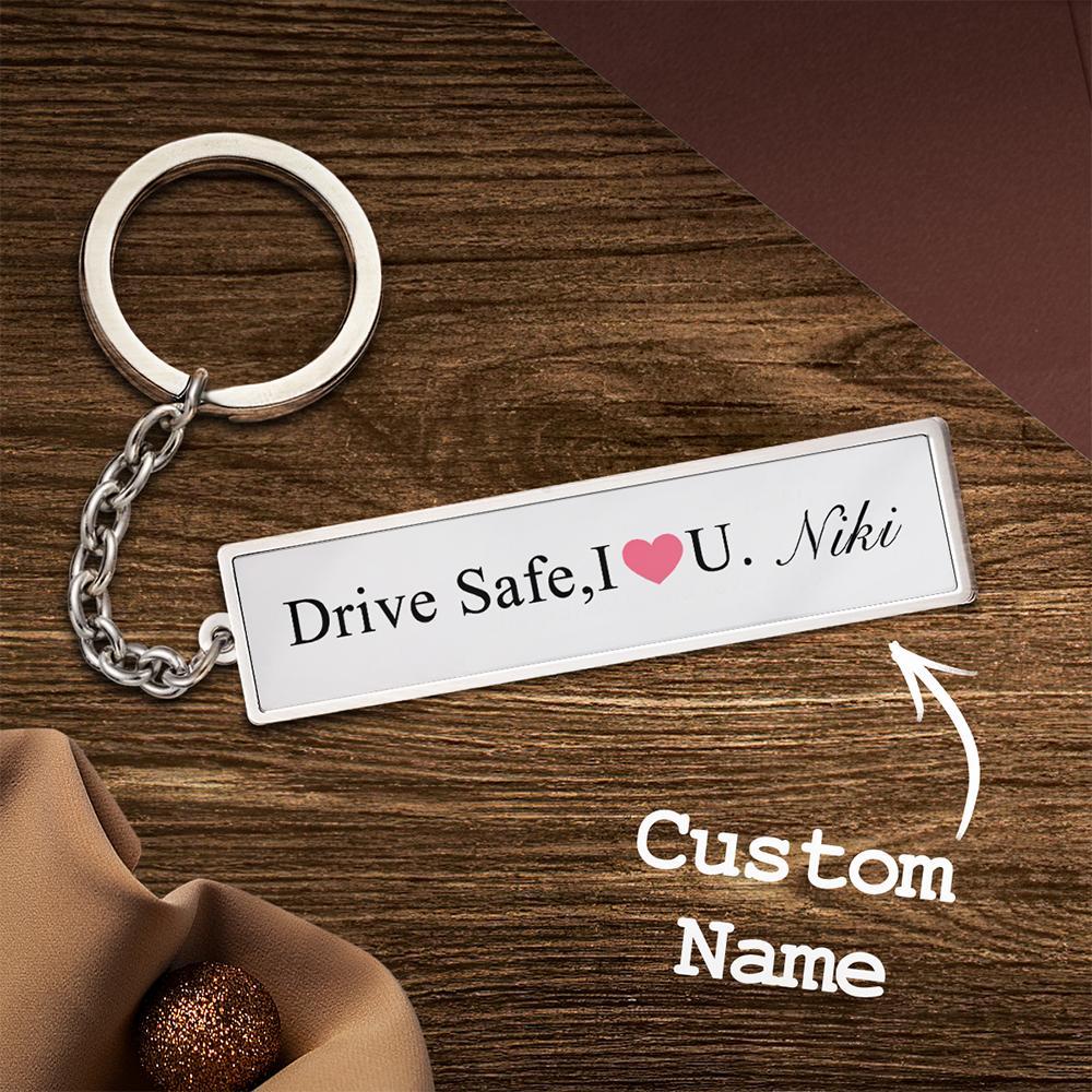 Llavero Grabado Personalizado Drive Safe Regalos Creativos - soufeeles