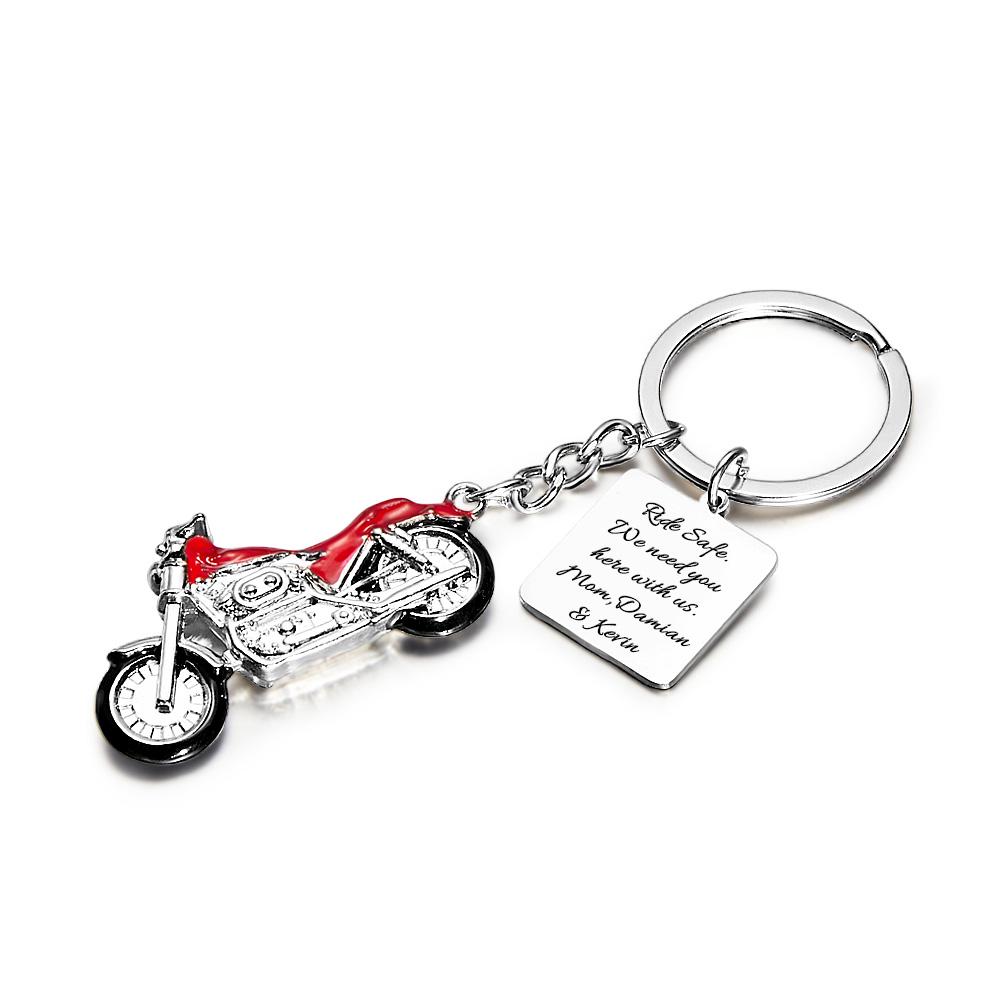 Llavero De Motocicleta Personalizado Drive Safe Te Necesitamos Aquí Con Nosotros Regalo Del Día Del Padre - soufeeles