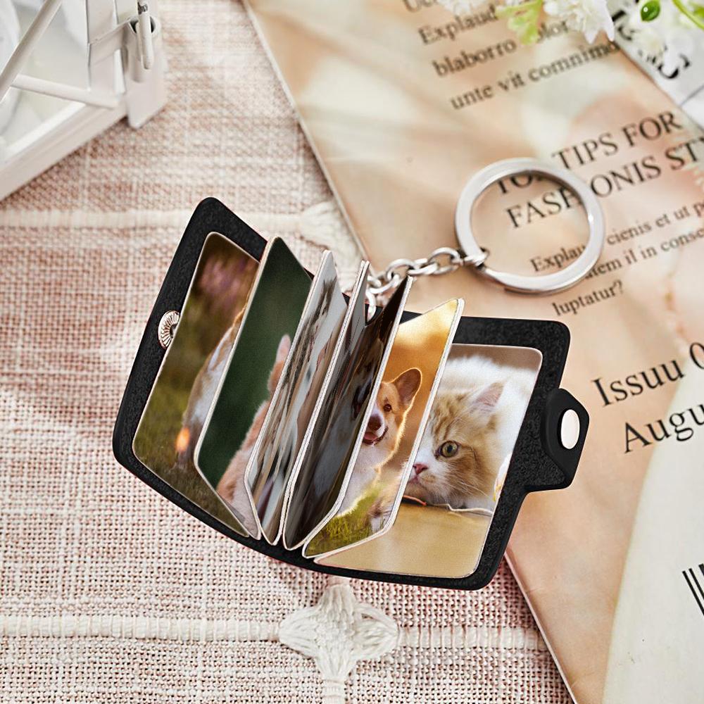 Álbum De Fotos Personalizado Llavero Llavero De Cuero Con Foto Personalizada Love My Pets - soufeeles
